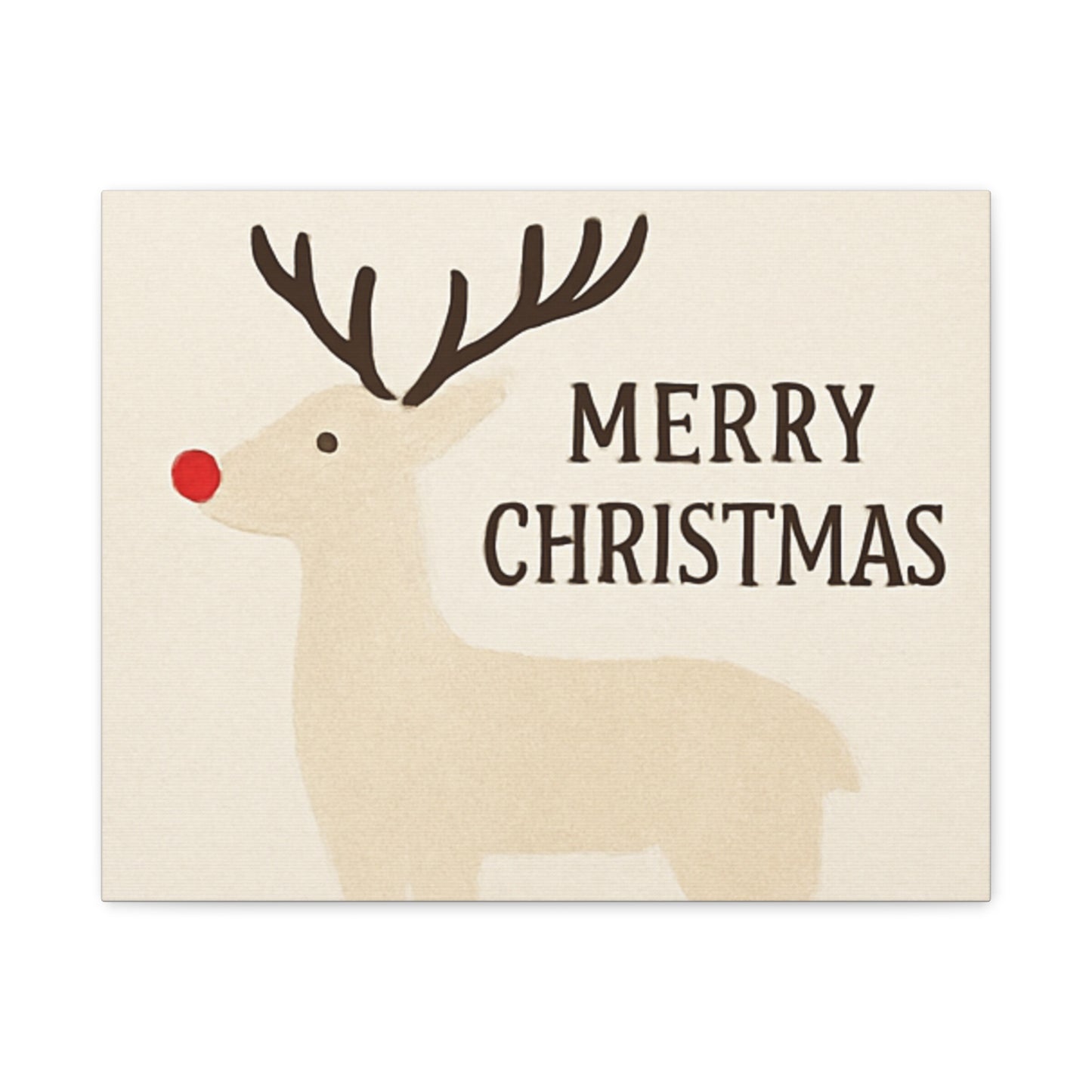 Rustic Reindeer “Merry Christmas” Canvas Wall Art – Minimalist Holiday Décor, Cozy Christmas Gift for Home or Office