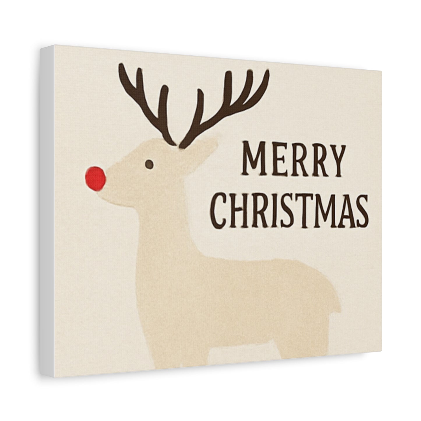 Rustic Reindeer “Merry Christmas” Canvas Wall Art – Minimalist Holiday Décor, Cozy Christmas Gift for Home or Office