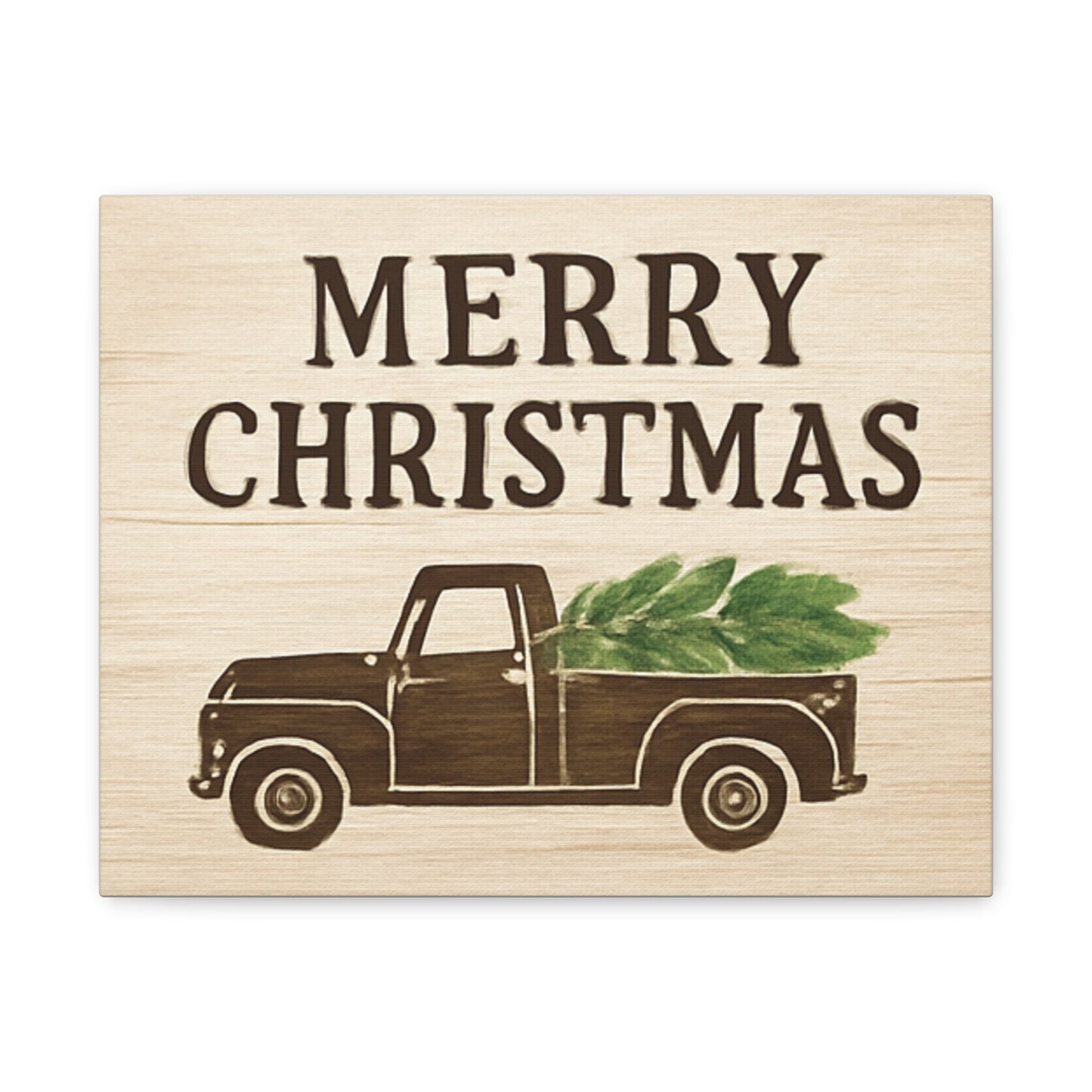 Vintage Rustic Truck “Merry Christmas” Canvas Wall Art – Farmhouse Holiday Décor & Gift Idea