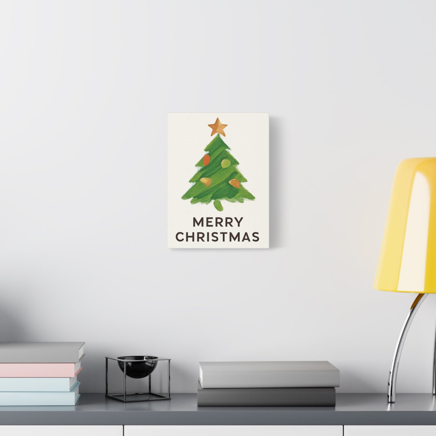 Merry Christmas Tree Canvas Wall Art – Festive Holiday Home Décor & Gift Idea