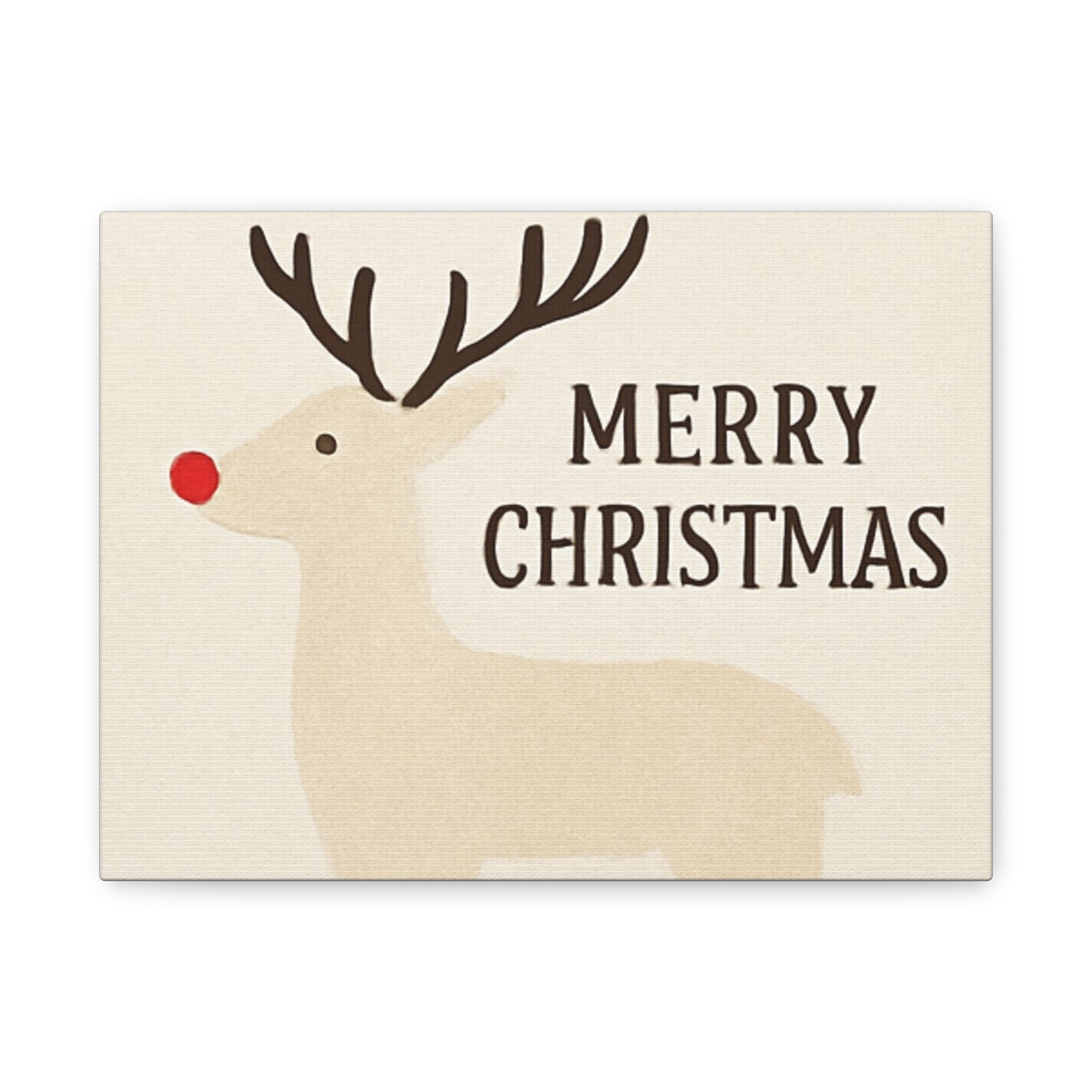 Rustic Reindeer “Merry Christmas” Canvas Wall Art – Minimalist Holiday Décor, Cozy Christmas Gift for Home or Office