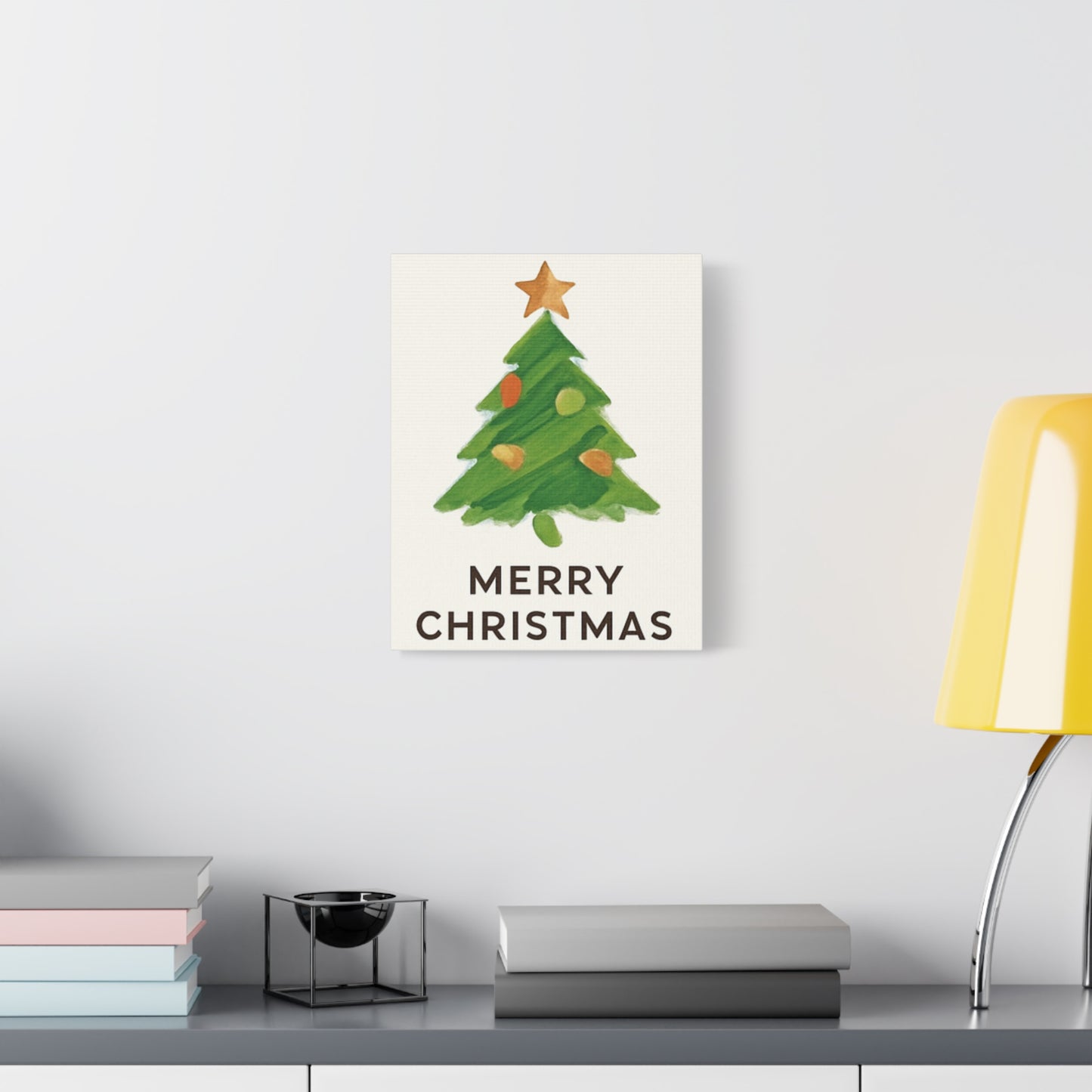 Merry Christmas Tree Canvas Wall Art – Festive Holiday Home Décor & Gift Idea