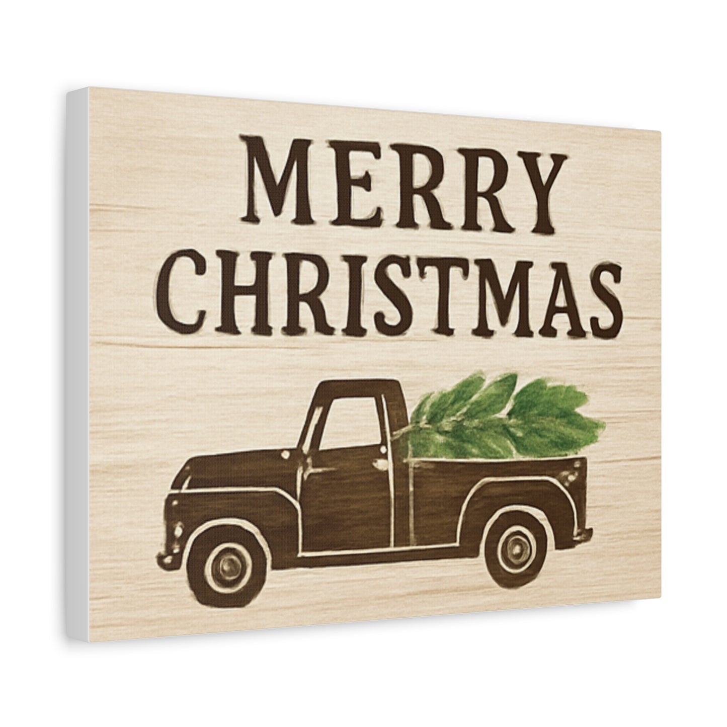 Vintage Rustic Truck “Merry Christmas” Canvas Wall Art – Farmhouse Holiday Décor & Gift Idea
