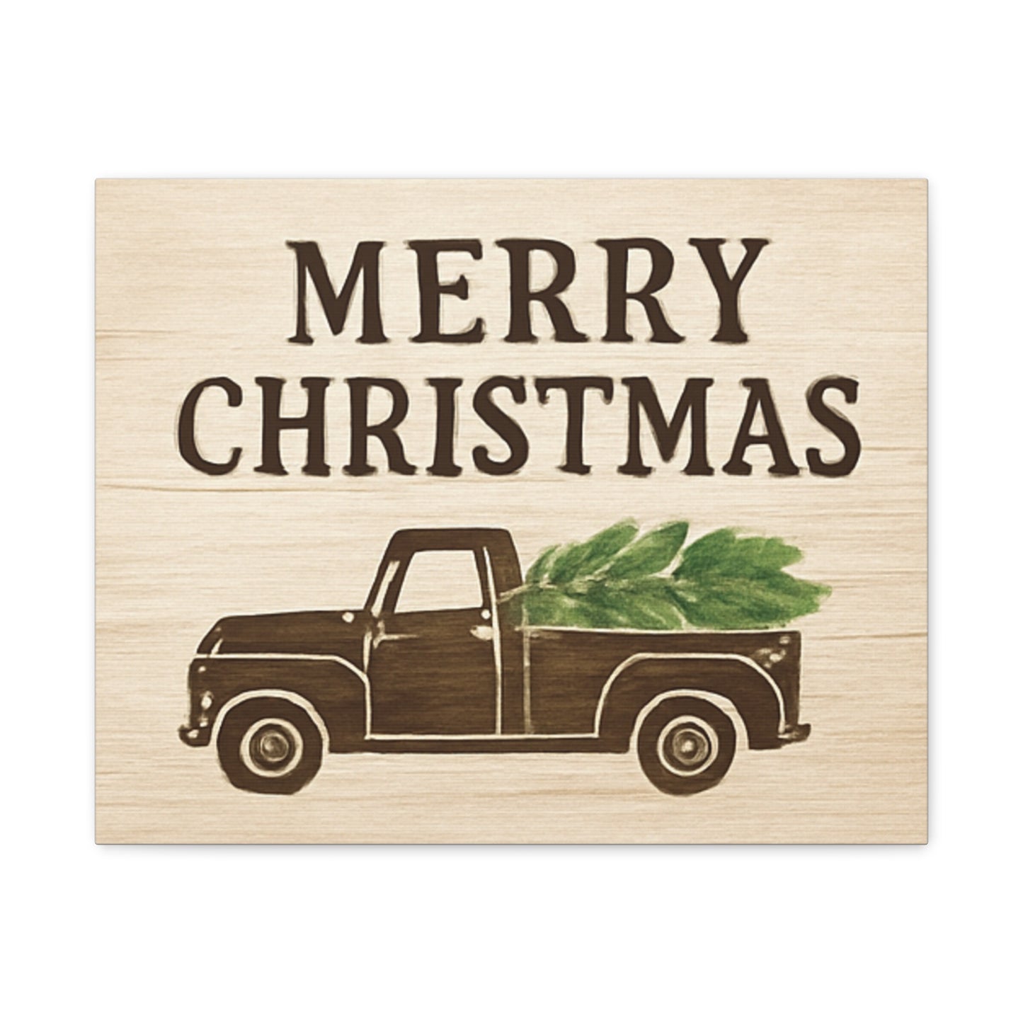 Vintage Rustic Truck “Merry Christmas” Canvas Wall Art – Farmhouse Holiday Décor & Gift Idea