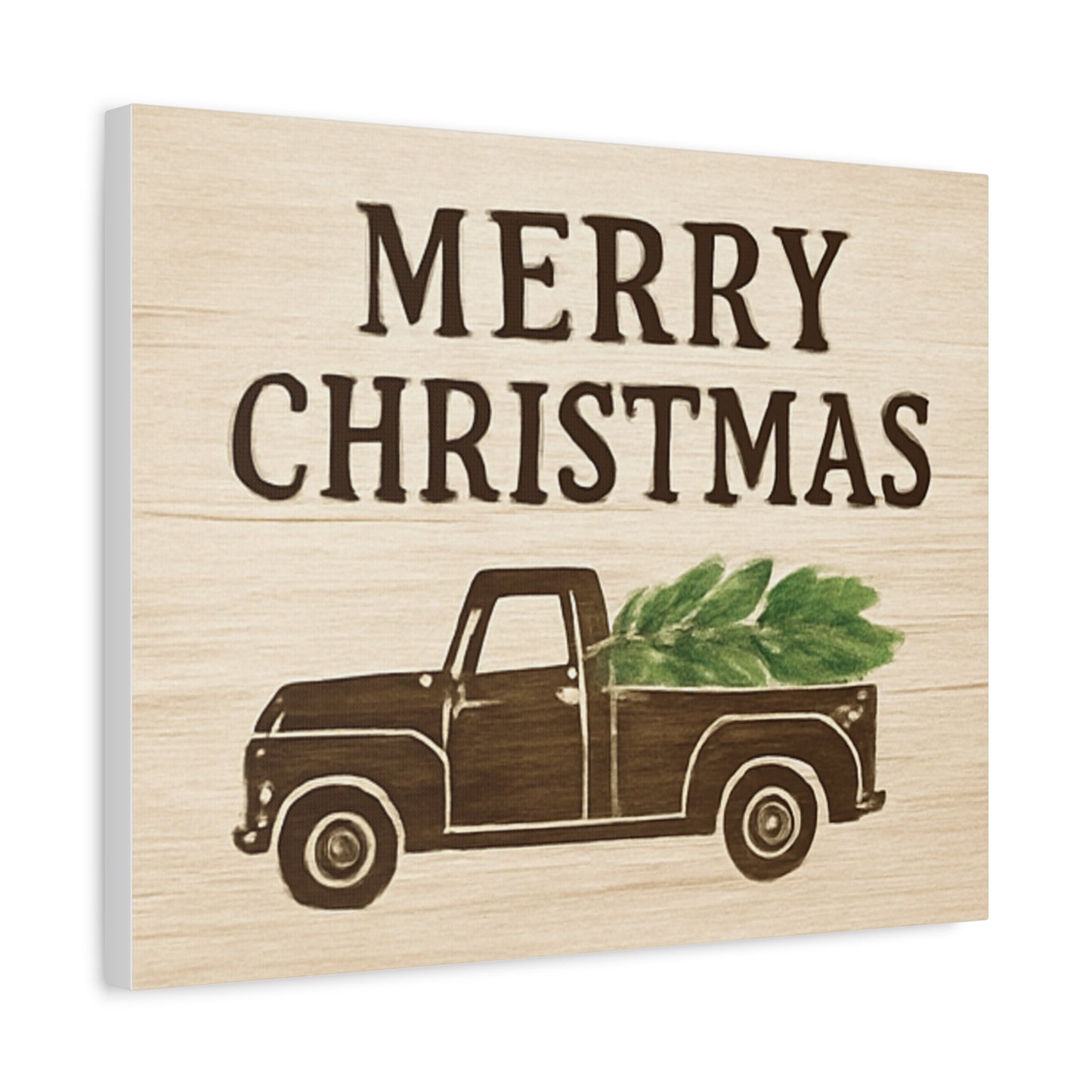 Vintage Rustic Truck “Merry Christmas” Canvas Wall Art – Farmhouse Holiday Décor & Gift Idea
