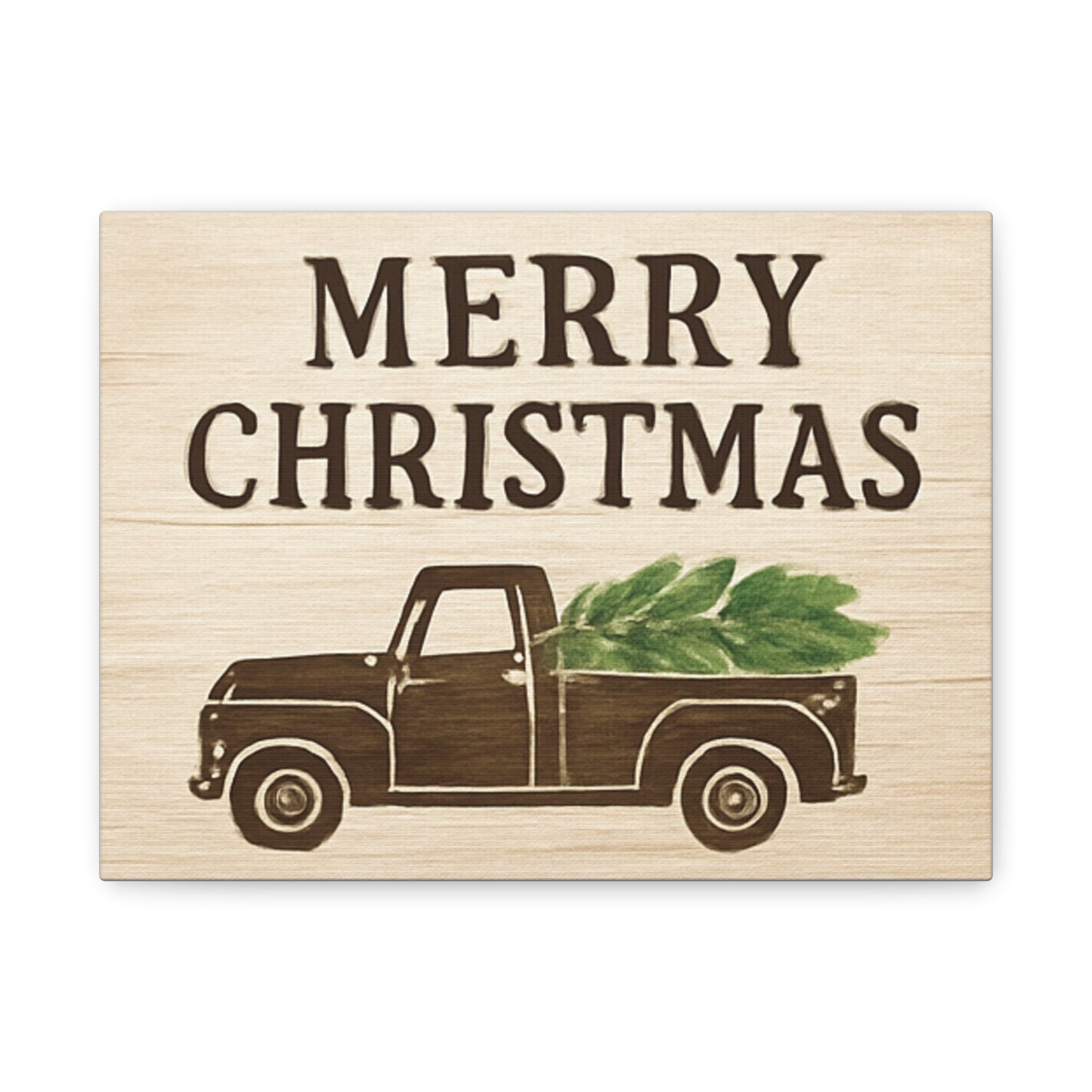 Vintage Rustic Truck “Merry Christmas” Canvas Wall Art – Farmhouse Holiday Décor & Gift Idea