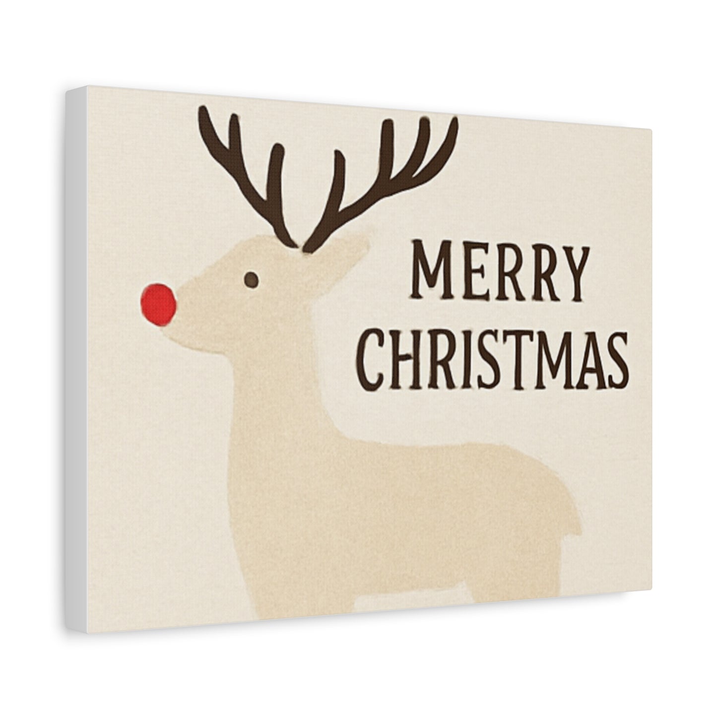 Rustic Reindeer “Merry Christmas” Canvas Wall Art – Minimalist Holiday Décor, Cozy Christmas Gift for Home or Office
