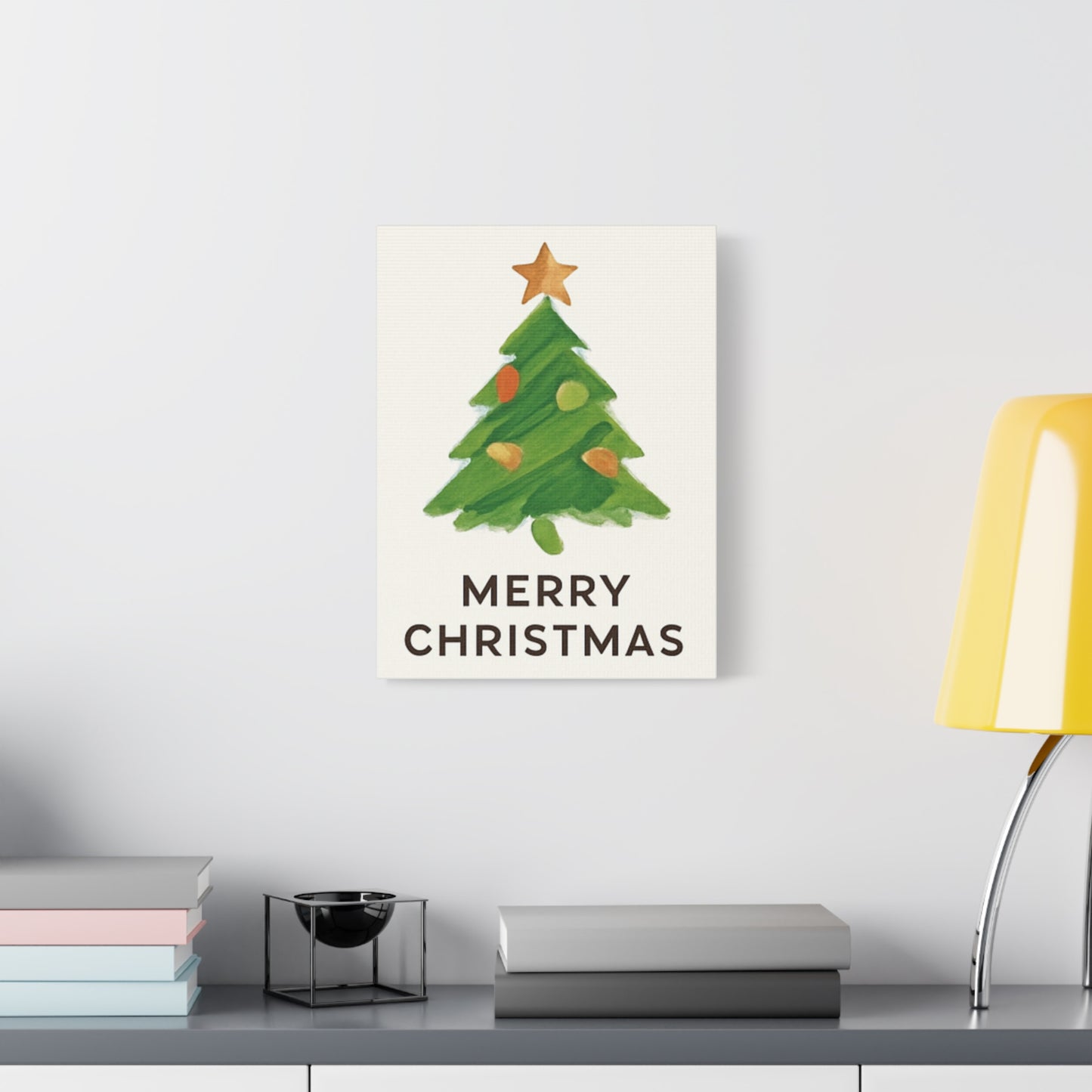 Merry Christmas Tree Canvas Wall Art – Festive Holiday Home Décor & Gift Idea